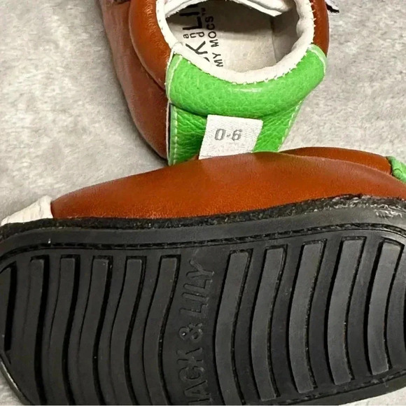 Jack and Lily-NWOT Leather baby/newborn Shoes-Football Design. 0-6 months - Picture 4 of 6